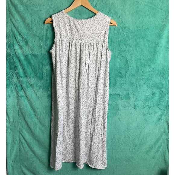 Eileen West Womens Pure Cotton Nightgown Knee Length Half button up Medium - Picture 3 of 10